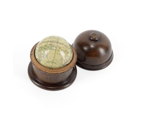 A 2-inch terrestrial globe in case, English, circa 1800,printed New Terrestrial Globe M, with hand coloured gores, Tasmania s