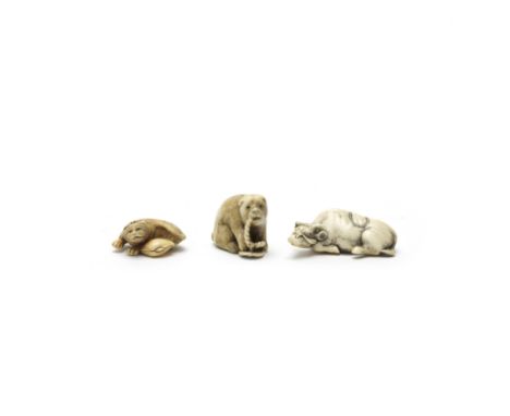 Three various animal netsukeEdo period (1615-1868) to Meiji era (1868-1912), 19th/early 20th centuryThe first marine ivory of