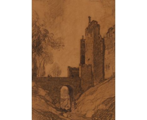 Leonard Russell Squirrell, study of Framlingham Castle, pencil sketch signed and dated 1928, 26.5cm x 19cm&nbsp;