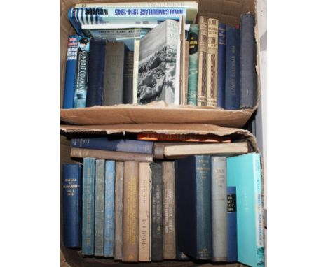 Two boxes of miscellaneous nautical books to include Manual Seamanship Volume I 1915, North Sea Pilot, Channel Pilot and othe