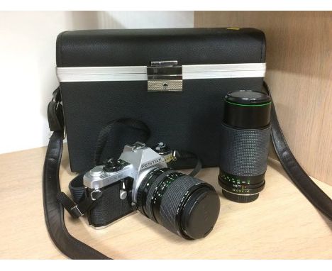 Pentax camera, case etc.