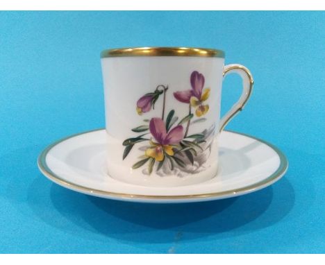 A Royal Worcester Tazza and a set of twelve coffee cans and saucers