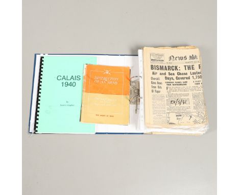 A collection of Second World War period newspapers, 39 papers, various publications to include headlines: 'Biggest Air Raids 