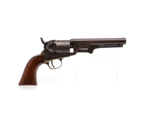 A Colt revolver with a 12.5cm octagonal barrel marked to the top 'Address Saml. Colt New York City'. The chamber engraved wit