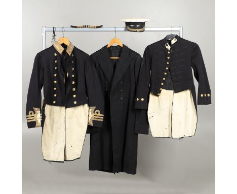 A Royal Navy frock coat with the rank of Commander, with a label for Matthew and Co of Portsmouth. Formerly the property of D