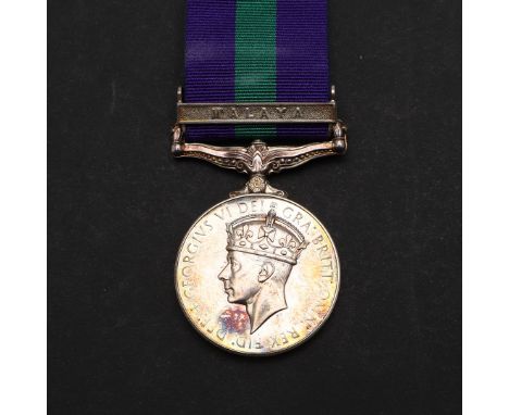 A Queen Elizabeth II General Service Medal with Malaya Clasp named to 19133867 Pte J. H . V. Peppercorn R.A.M.C. In box of is