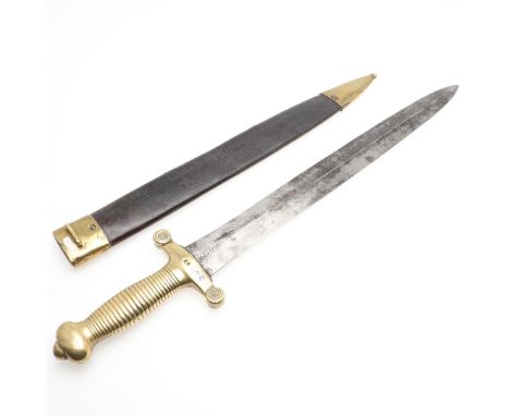 With a 48cm double edged pointed blade with central spine, stamped Pihet Freres, to the other side 'Chatellerault 183'. With 