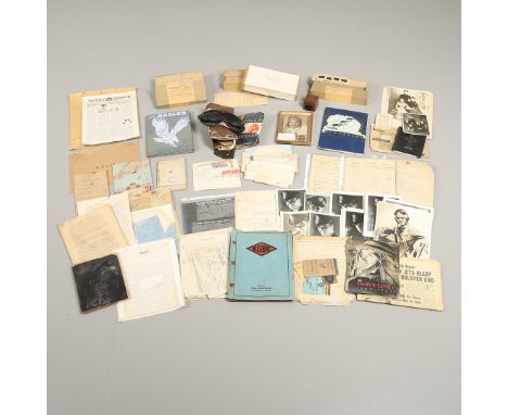 A fascinating collection of documents and ephemera, the majority dated 1944 relating to Lieutenant Lee. The mixed collection 