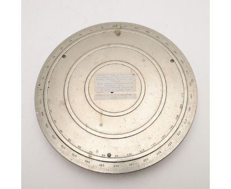 A base plate for a Battenburg course indicator with a 360 degree scale to the outer edge and 1 - 170 to the lower half, with 