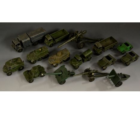 Die-cast vehicles - Military models inc Dinky Toys, 642 RAF Pressure Refueller ;  670 Armoured Car;  688 Field Artillery Trac