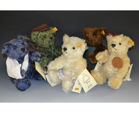 Steiff - a set of Five Days of the Week bears series bears issued by Danbury Mint, comprising Mondays Bear; Tuesdays Bear;  W