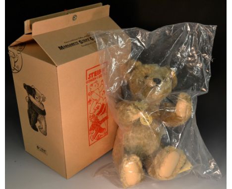 A Steiff  Teddy bear, Classic 1920s style, blonde mohair, with growler, yellow ear tag, still sealed as new, boxed