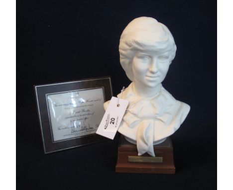 Royal Worcester Parianware bust of H.R.H The Princess of Wales, certificate of authenticity, model no. 27.(B.P. 24% incl. VAT