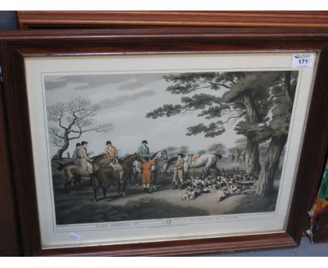 A group of three re-strike sporting and hunting prints, framed. (3)(B.P. 24% incl. VAT)