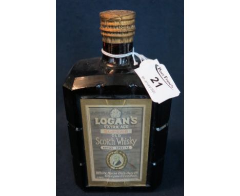 Logan's 'extra age superb' old Scotch whisky, King's special, 70% proof. Appearing sealed with original labels, the label to 