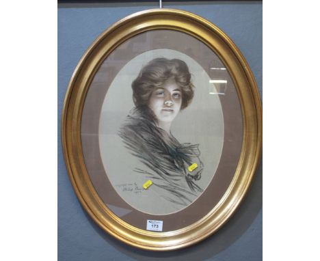 After Philip Boileau, a portrait of a young woman, coloured print. 39 x 30cm approx. (B.P. 24% incl. VAT)