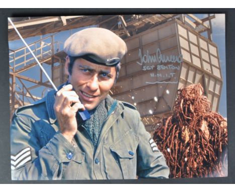 Doctor Who - John Levene (Sgt Benton) - a large autographed 16x12" colour photograph from the classic BBC sci-fi series Dr Wh