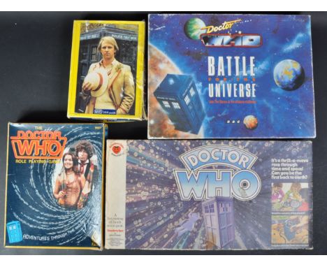 Doctor Who - a collection of x4 vintage games and puzzles: a Fasa 'Doctor Who Role Playing Game' 9001, a 1989 Battle For The 