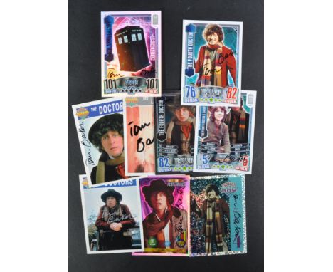 Doctor Who - Tom Baker (Fourth Doctor) - collection of x9 autographed Official Dr Who Trading Cards (some vintage). All signe