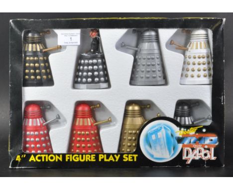 Doctor Who - Dapol - an original vintage 1987 Dapol made Dr Who ' 4" Action Figure Play Set ' featuring x7 Dalek figures and 