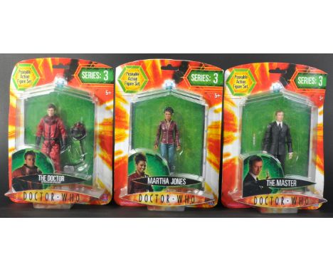 Doctor Who - Character Options - a collection of x3 Character made Dr Who Series 3 action figures - all main characters - to 