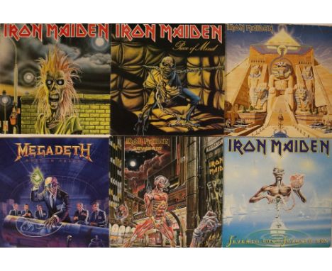 IRON MAIDEN / MEGADETH / MOTLEY CRUE - LPs/10". Mighty bundle of 13 x LPs and 1 x 10". Titles include The Reincarnation of Be