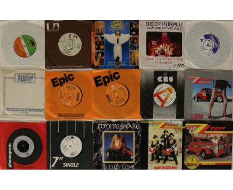 HEAVY ROCK/METAL - 7" COLLECTION (WITH PROMOS). Hard hitting collection of 16 x 7" loaded with promos! Artists/titles include