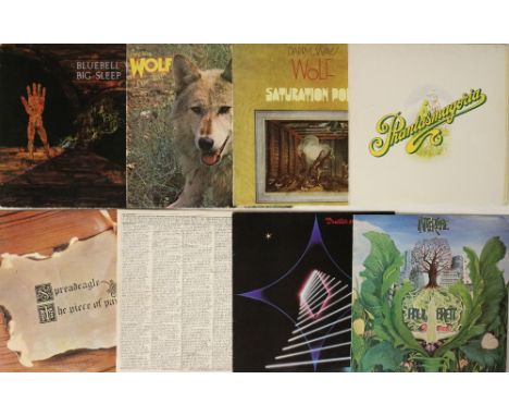 PROG ROCK / ELECTRONIC ROCK - LPs. Smart selection of 8 x LPs. Artists/titles include Bluebell Wood - Big Sleep (PEG-4, Ex+/E