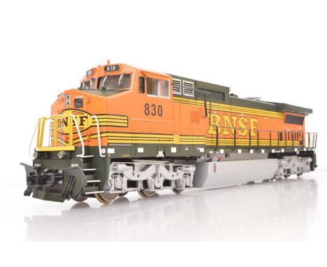 A Gauge 1 (10mm scale) American BNSF 'Dash 8' Co-Co Diesel Locomotive by MTH and associated literature, in BNSF orange and gr