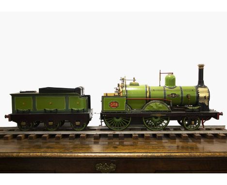A 5" Gauge North Eastern Railway (Leeds & Thirsk) live steam 2-4-0 Locomotive and Tender and display track (3), based on an o