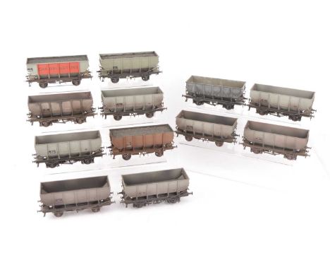 Piercy Models 0 gauge kitbuilt Hopper Wagons (12), all built and finished to an excellent standard, BR grey  (10, one with lo