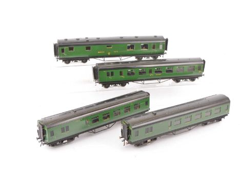 Exley for Bassett-Lowke SR green 4-Cor EMU Set (4),  comprising Power Car 2186 Front 3333, Trailer 11161 Front 3076,Third/ Br