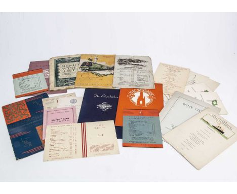 Pre and Post War Railway Buffet Menus,  various rail lines, SR Christmas 1946, and three others, LNER with pictorial covers, 