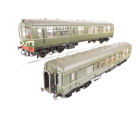 Bachmann Brassworks Sancheng O Gauge kitbuilt finescale green Derby Lightweight 2-Car DMU Diesel Unit,  Power Car M79136  wit