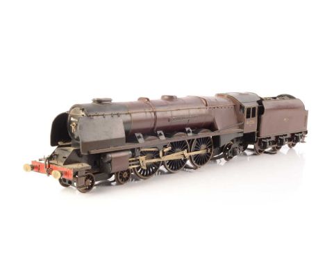 An 0 Gauge Outside-3rd-rail fitted Ex-LMS 'Duchess' 4-6-2 Locomotive and Tender, made to earlier standards, arranged for outs