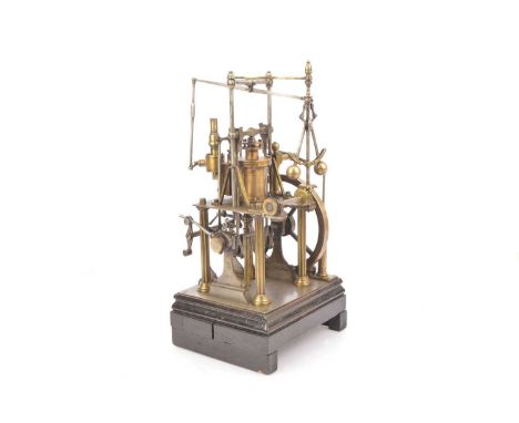 An historic and well-engineered Model Single-cylinder Vertical Steam Engine, believed built circa 1900, the cylinder supporte