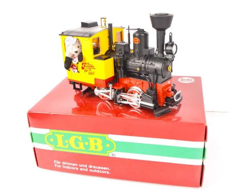 LGB G Gauge Rare Steiff Stainz Locomotive, 22212 Certicated Limited Edition "Friends for Life" steam locomotive with steam an