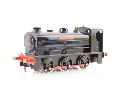 A refurbished Bonds 0 Gauge 3-rail electric 'industrial' 0-6-0 Saddle Tank Locomotive, with flat-sided saddle tank in the Bar