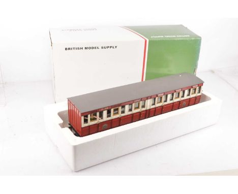 An Isle of Man Railway G scale (gauge 1) 'Pairs' 1st/3rd composite Coach by British Model Supply (Accucraft), ref R19-17, in 