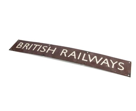 BR Western Region British Railways Enamel Sign,  poster board heading cream lettering on a  brown ground inscribed British Ra