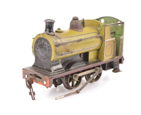 An incomplete Carette/Bassett-Lowke 0 Gauge clockwork 'Peckett' 0-4-0 Saddle Tank Locomotive, in lined light green (LSWR?) co