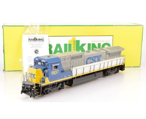 Railking Gauge 1 Dash 8-40D Diesel, MTH CSX Diesel silver and blue with lights and sound, detailed interior, operates on R1 c