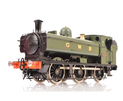 A Gauge 1 battery-powered GWR class 57xx 0-6-0 Pannier Tank Locomotive by Bachmann Brassworks (San Cheng), originally arrange