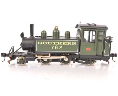 Bachmann G Scale Southern Locomotive, Spectrum green 2-4-2t Southern steam locomotive no. 762, named Lyn, buck-eye couplers, 