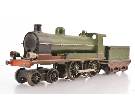 A Marklin for Gamages Gauge 1 electric LNER 4-4-0 Locomotive and Tender (2), in GNR lined green, un-numbered, with 'LNER' to 