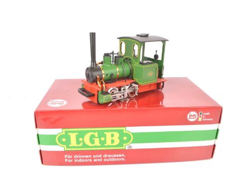 LGB G Scale Field Locomotive, 22140 green 0-4-0 steam field, very little sign of being run, with instruction manual, E-VG, bo