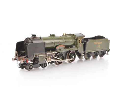 An uncommon Marklin/Bassett-Lowke 0 Gauge clockwork Southern Railway 4-4-0 'Schools' class Locomotive and Tender (2), in most