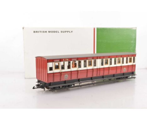 An Isle of Man Railway G scale (gauge 1) 'Pairs' 3rd class Coach by British Model Supply (Accucraft), ref R19-16, in carmine 