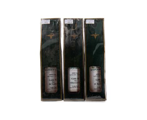CELTIC F.C. IN EUROPE - THREE BOTTLES OF WHISKY,comprising vs. FK Teplice 26 February 2004, FC Barcelona 11 March 2004, Villa