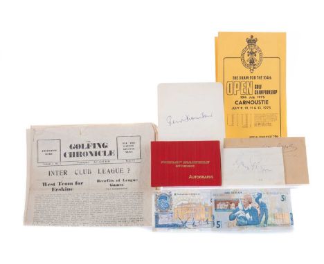 AUTOGRAPH ALBUM FROM THE 1975 OPEN AT CARNOUSTIE,bearing a number of autographs collected by the vendor in the clubhouse, inc